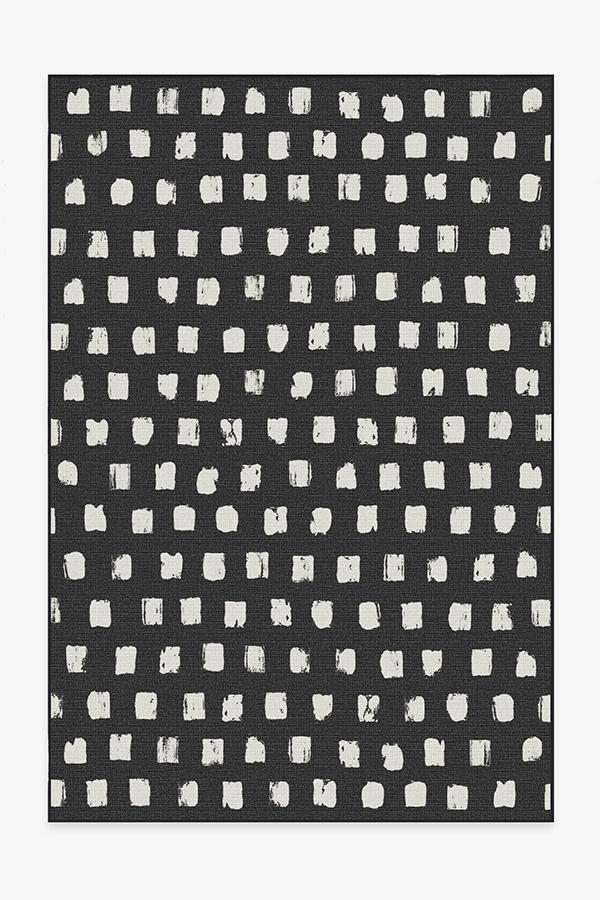 Outdoor Cobblestone Black Rug 6'x9' | Stain-Resistant