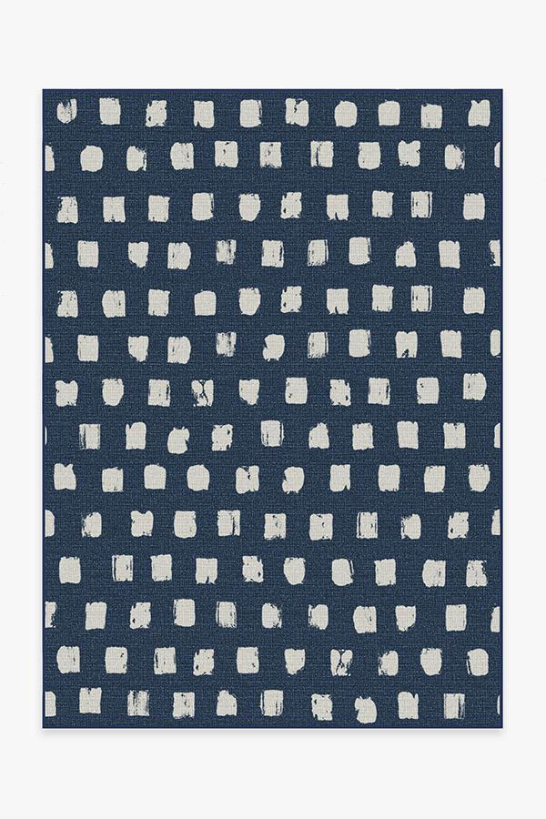 Outdoor Cobblestone Navy Rug 5'x7' | Stain-Resistant