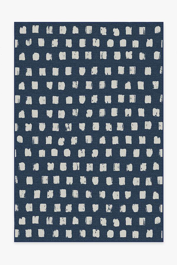 Outdoor Cobblestone Navy Rug 6'x9' | Stain-Resistant