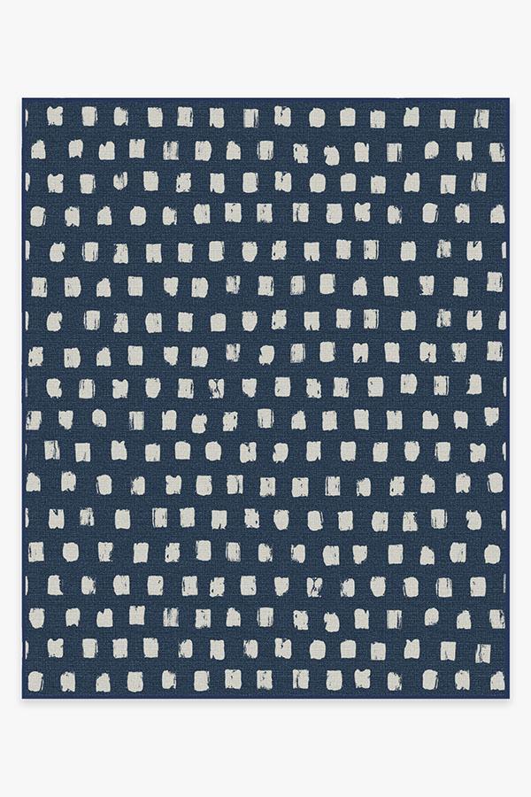 Outdoor Cobblestone Navy Rug 8'x10' | Stain-Resistant