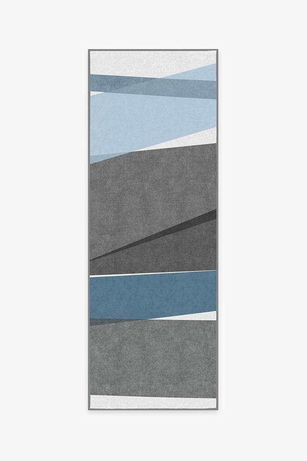 Color Field in Blue Rug 2.5'x7' | Stain-Resistant