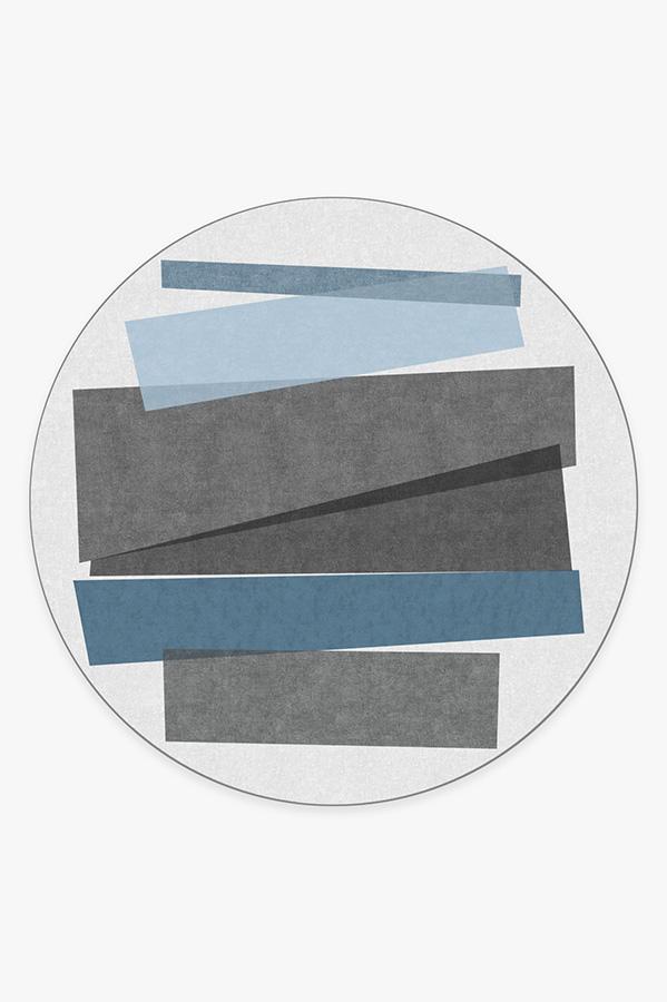 Color Field in Blue Rug 8' Round | Stain-Resistant