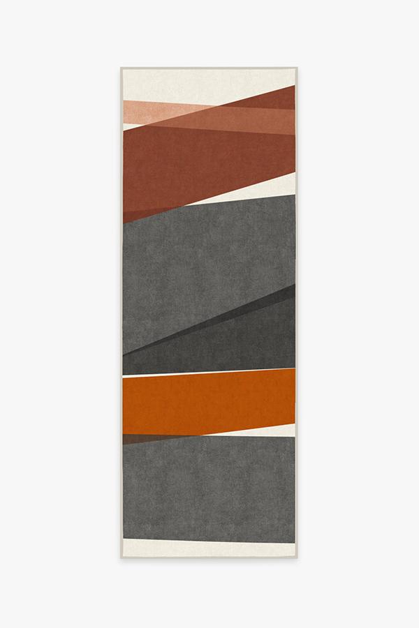 Color Field in Orange Rug 2.5'x7' | Stain-Resistant