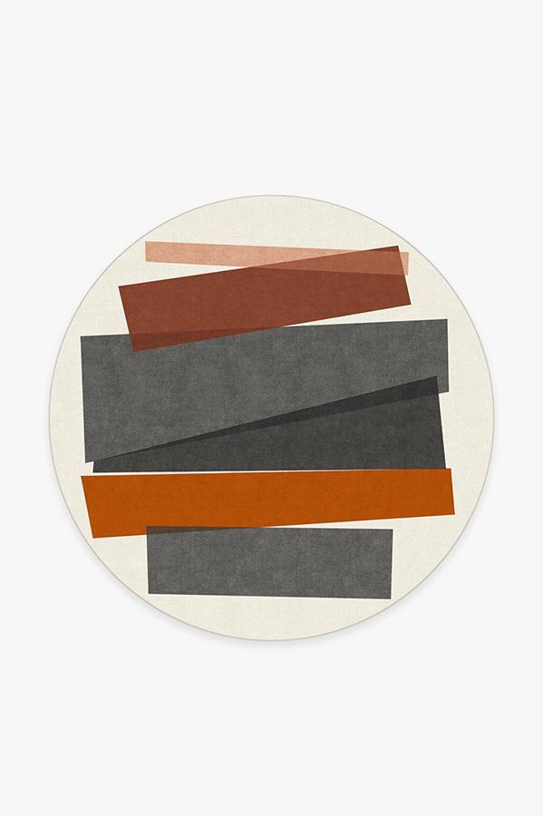 Color Field in Orange Rug 6' Round | Stain-Resistant