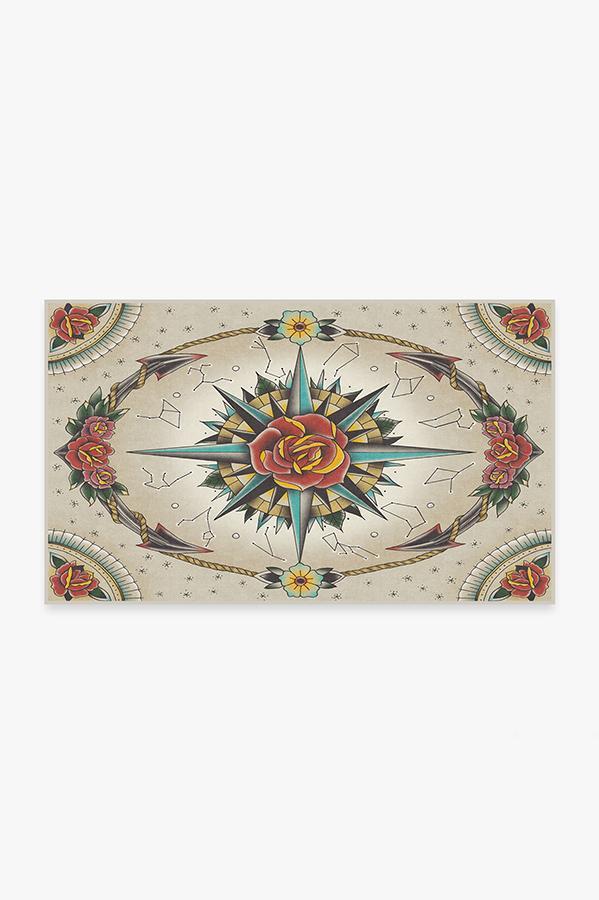 Compass Rose Rug 3'x5' | Stain-Resistant