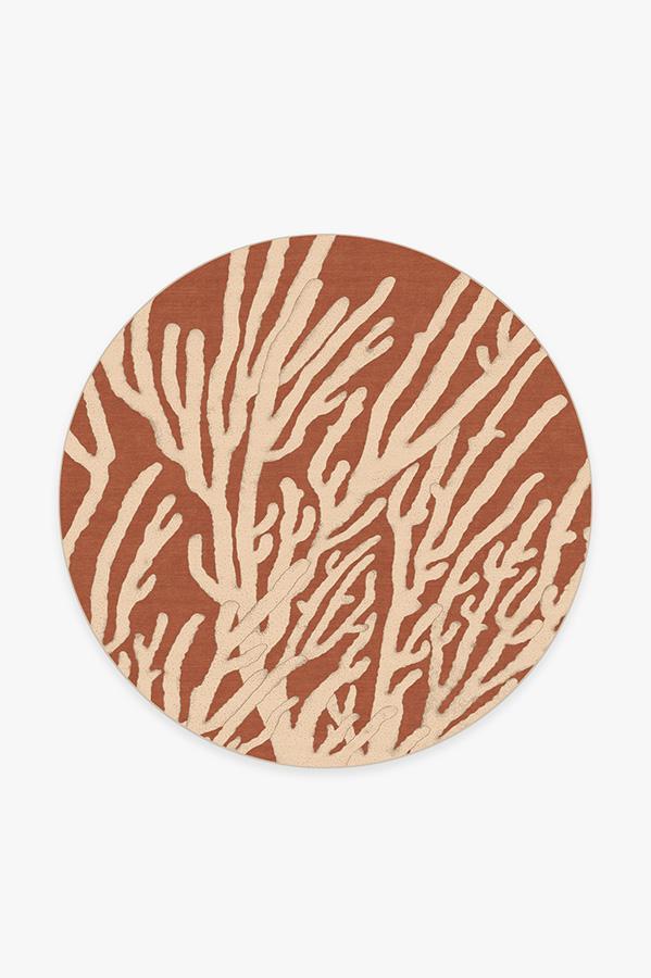 Coral Mauve Rug 6' Round | Stain-Resistant