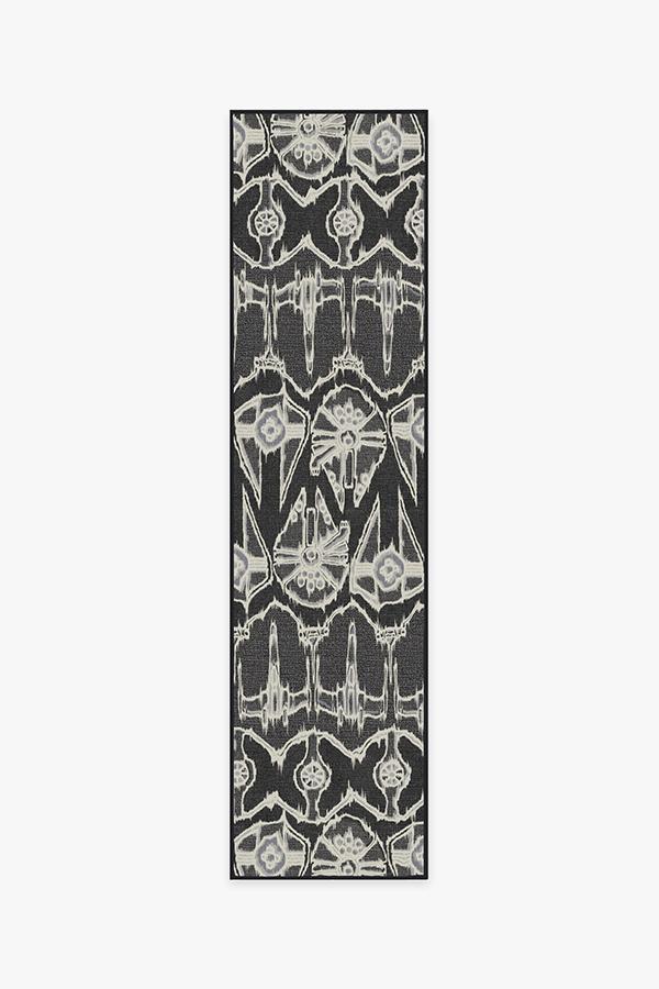 Corellian Ikat Black Rug 2.5'x10' | Stain-Resistant