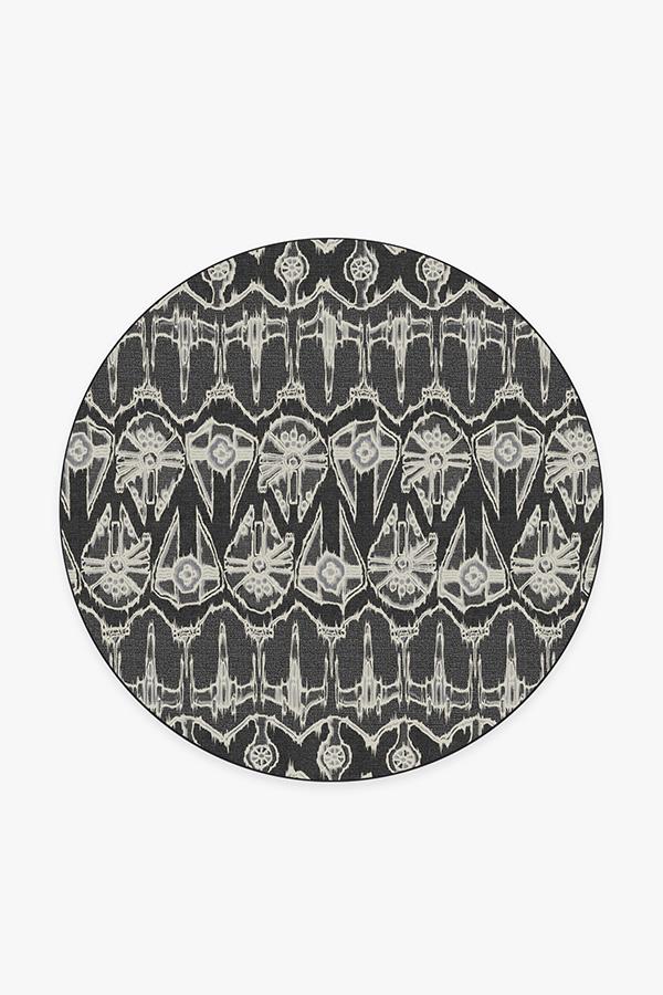 Corellian Ikat Black Rug 6' Round | Stain-Resistant