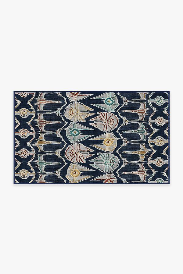 Corellian Ikat Navy Rug 3'x5' | Stain-Resistant