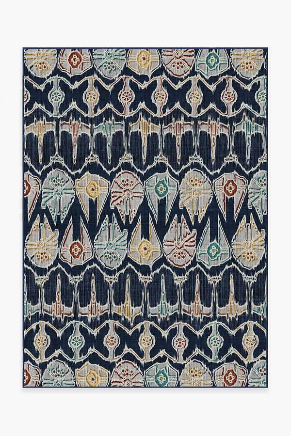 Corellian Ikat Navy Rug 5'x7' | Stain-Resistant