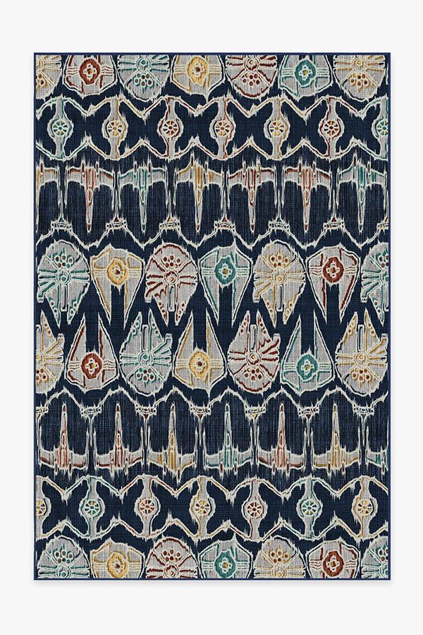 Corellian Ikat Navy Rug 6'x9' | Stain-Resistant