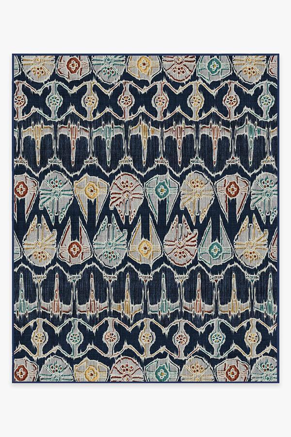 Corellian Ikat Navy Rug 8'x10' | Stain-Resistant