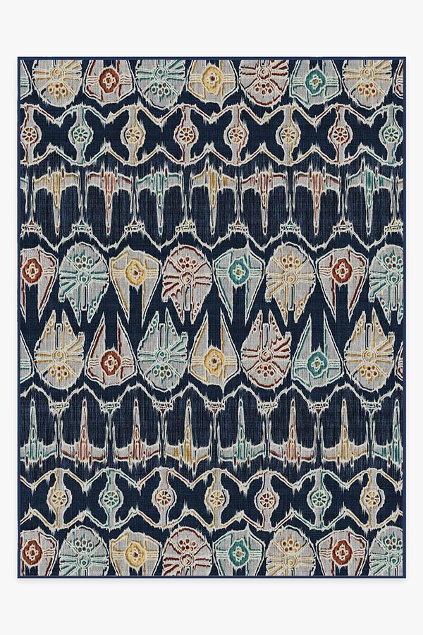 Corellian Ikat Navy Rug 9'x12' | Stain-Resistant