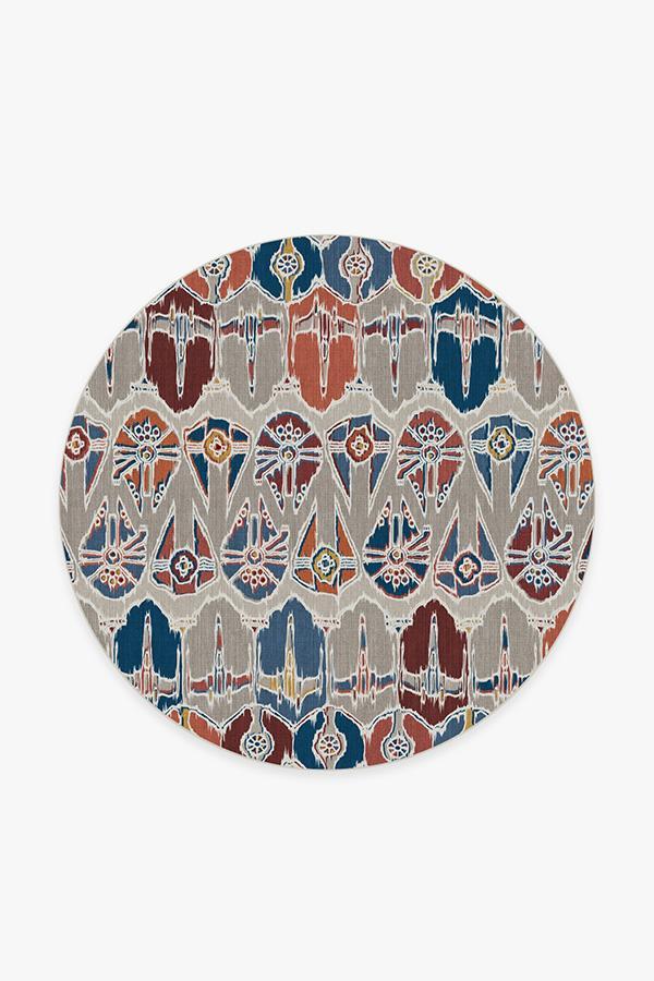 Corellian Ikat Polychrome Rug 6' Round | Stain-Resistant