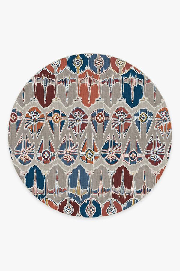 Corellian Ikat Polychrome Rug 8' Round | Stain-Resistant