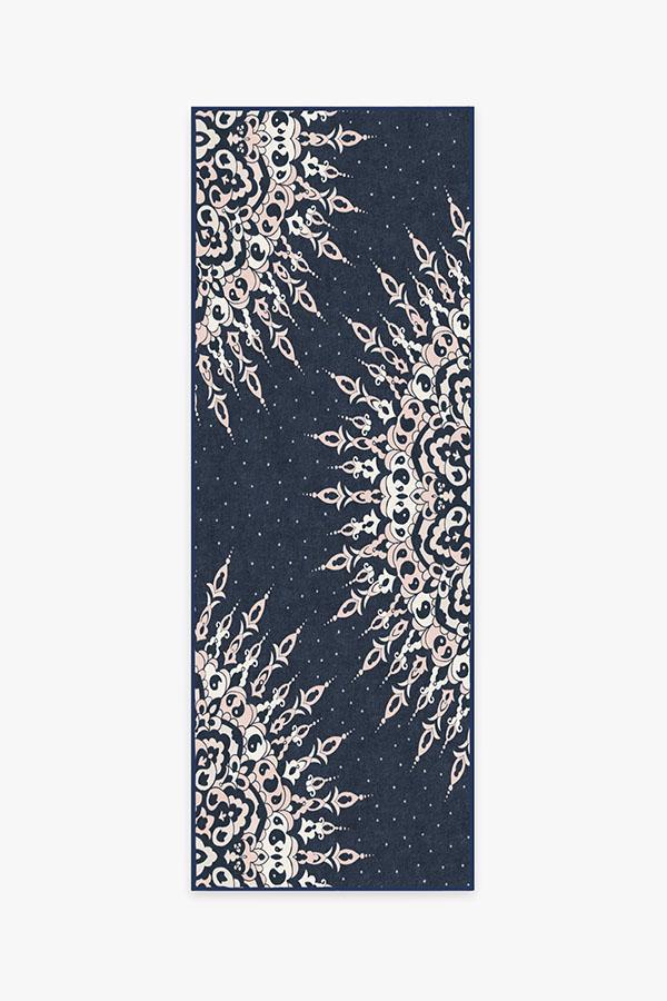 Cosima Navy Pink Rug 2.5'x7' | Stain-Resistant
