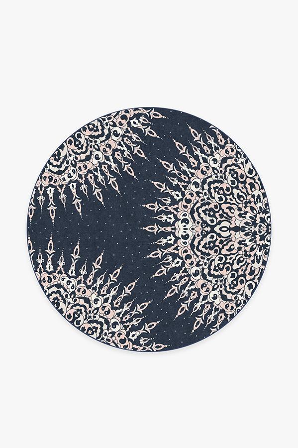 Cosima Navy Pink Rug 6' Round | Stain-Resistant