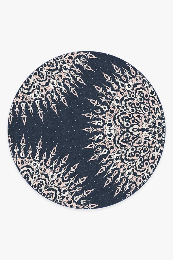 Cosima Navy Pink Rug 8' Round | Stain-Resistant