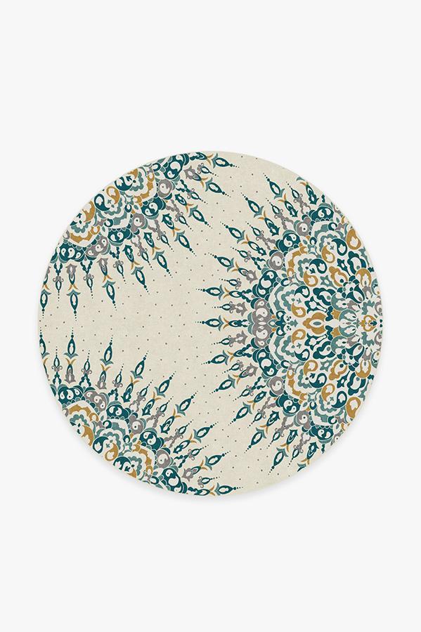 Cosima Teal Rug 6' Round | Stain-Resistant