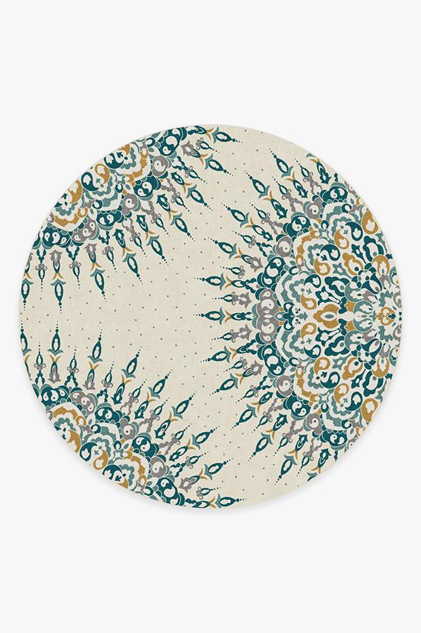 Cosima Teal Rug 8' Round | Stain-Resistant