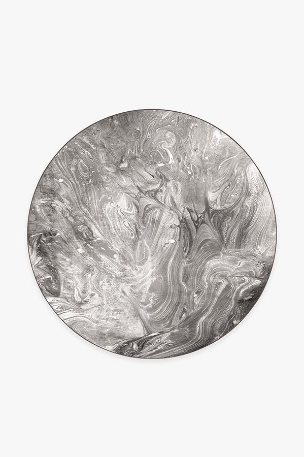 Cosmic Marble Grey Rug 6' Round | Stain-Resistant