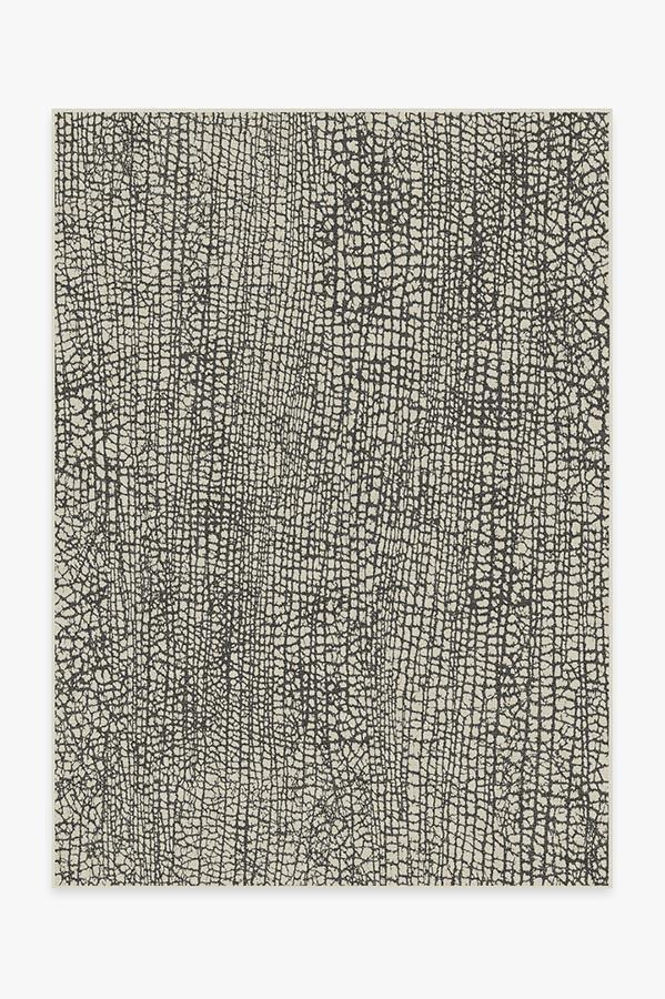 Crackle Black & White Rug 5'x7' | Stain-Resistant