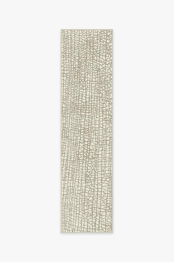 Crackle Light Grey Rug 2.5'x10' | Stain-Resistant