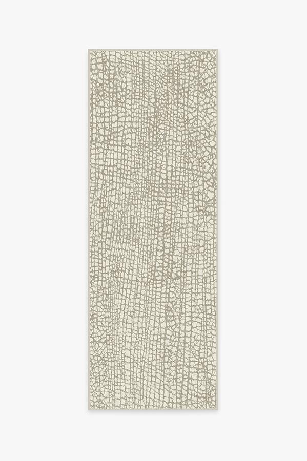 Crackle Light Grey Rug 2.5'x7' | Stain-Resistant