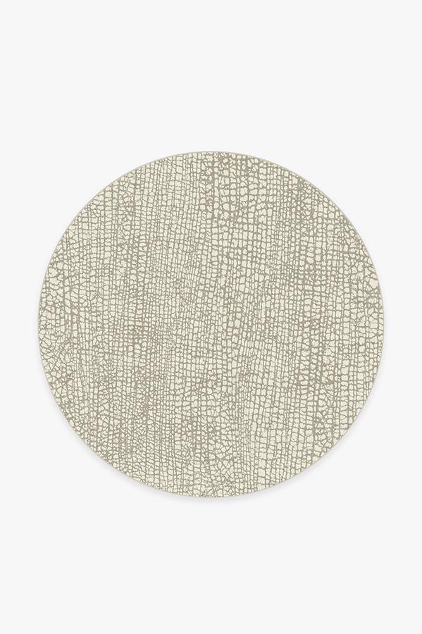 Crackle Light Grey Rug 6' Round | Stain-Resistant