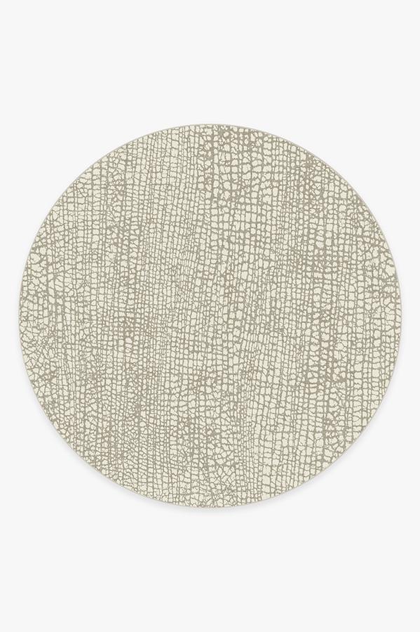 Crackle Light Grey Rug 8' Round | Stain-Resistant