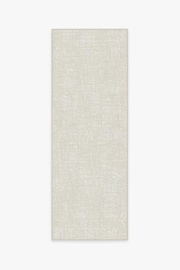 Crosshatch Light Grey Rug 2.5'x10' | Stain-Resistant