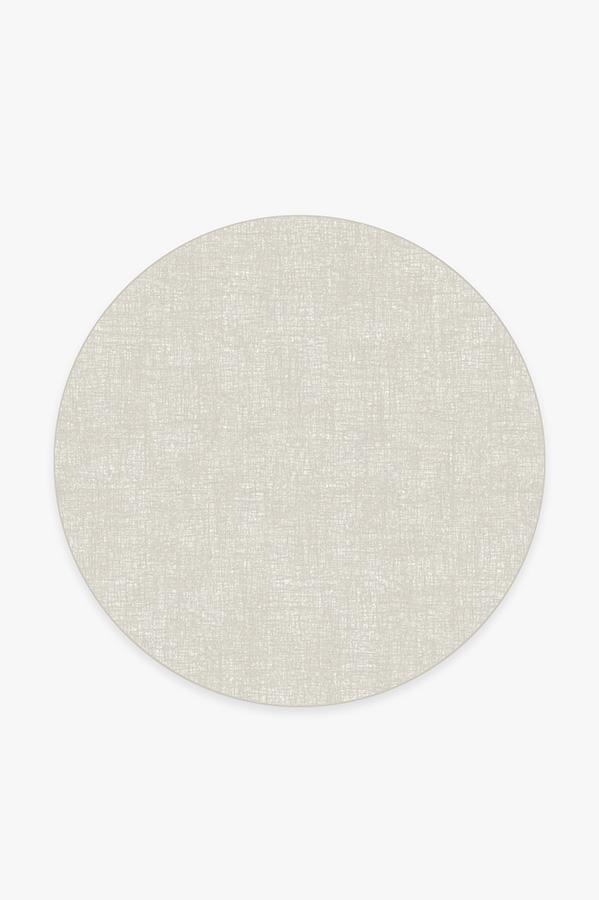 Crosshatch Light Grey Rug 6' Round | Stain-Resistant