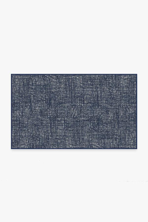 Crosshatch Sapphire Rug 3'x5' | Stain-Resistant