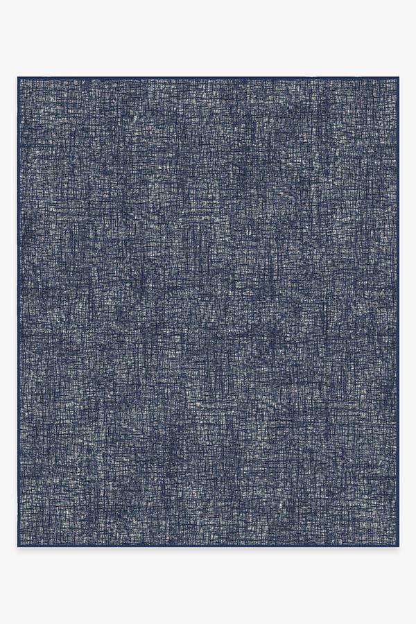 Crosshatch Sapphire Rug 8'x10' | Stain-Resistant
