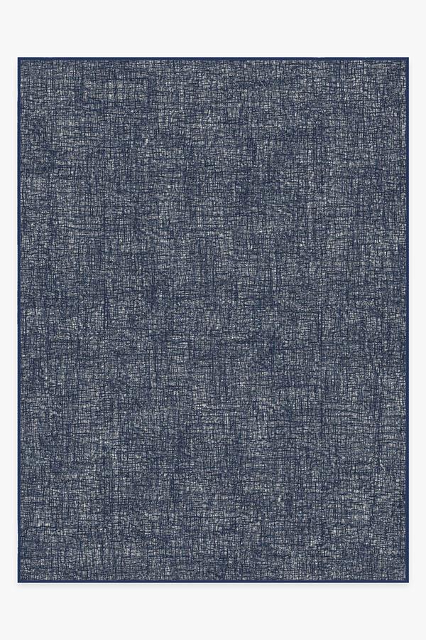 Crosshatch Sapphire Rug 9'x12' | Stain-Resistant