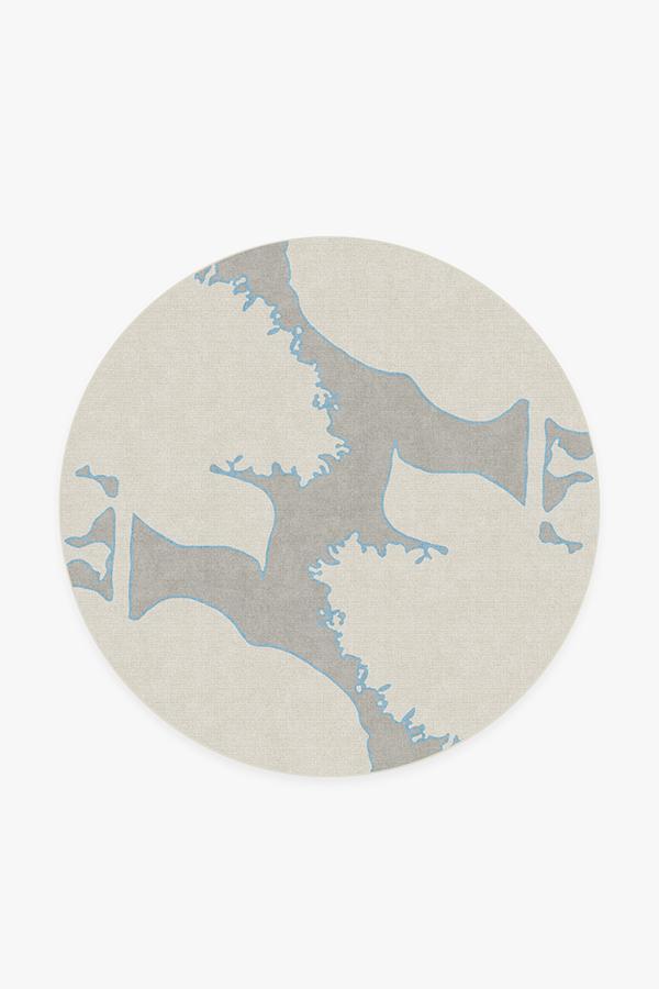Cynthia Rowley Dandelion Grey Rug 6' Round | Stain-Resistant