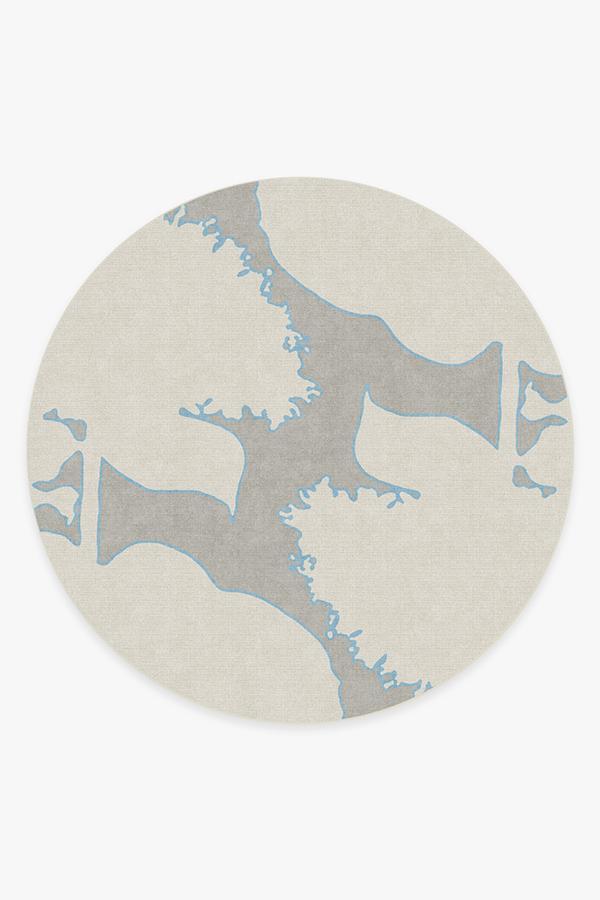 Cynthia Rowley Dandelion Grey Rug 8' Round | Stain-Resistant