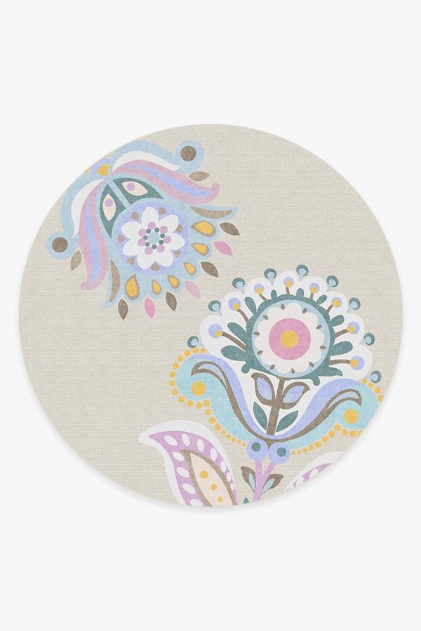Cynthia Rowley In Bloom Pastel Rug 8' Round | Stain-Resistant