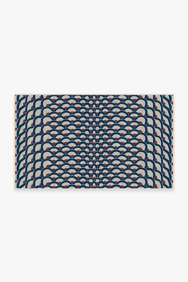 Cynthia Rowley Lamella Blue Rug 3'x5' | Stain-Resistant