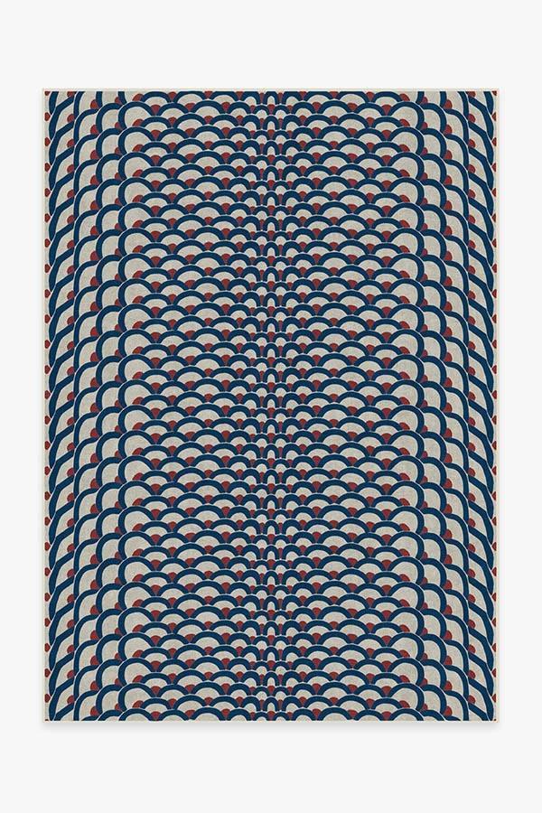 Cynthia Rowley Lamella Blue Rug 5'x7' | Stain-Resistant