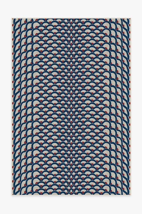 Cynthia Rowley Lamella Blue Rug 6'x9' | Stain-Resistant