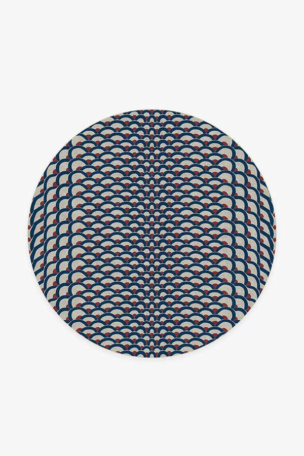 Cynthia Rowley Lamella Blue Rug 6' Round | Stain-Resistant