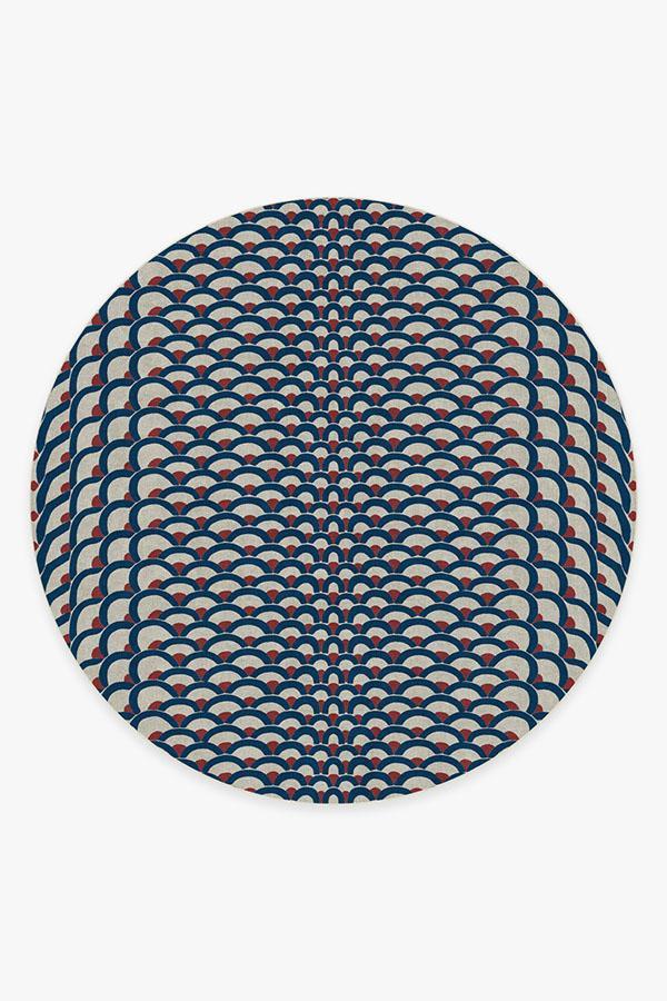 Cynthia Rowley Lamella Blue Rug 8' Round | Stain-Resistant