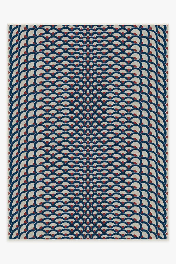 Cynthia Rowley Lamella Blue Rug 9'x12' | Stain-Resistant