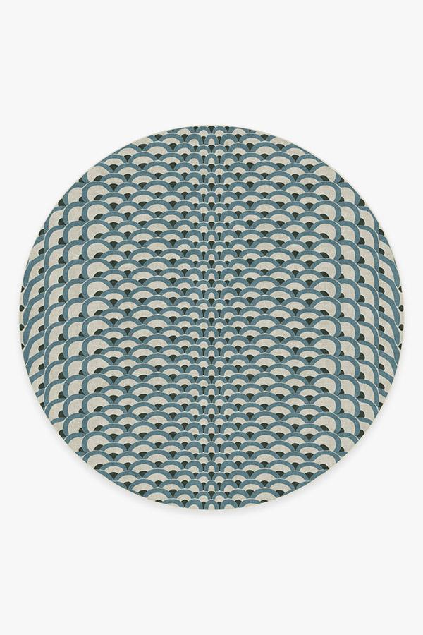 Cynthia Rowley Lamella Jade Rug 8' Round | Stain-Resistant