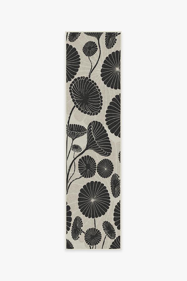 Cynthia Rowley Pompom Black & White Rug 2.5'x10' | Stain-Resistant