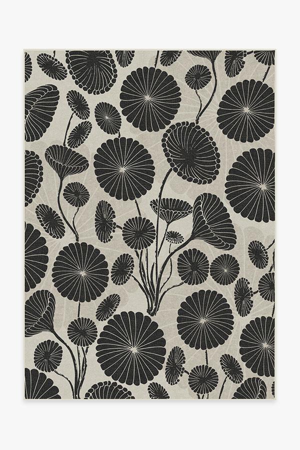 Cynthia Rowley Pompom Black & White Rug 5'x7' | Stain-Resistant