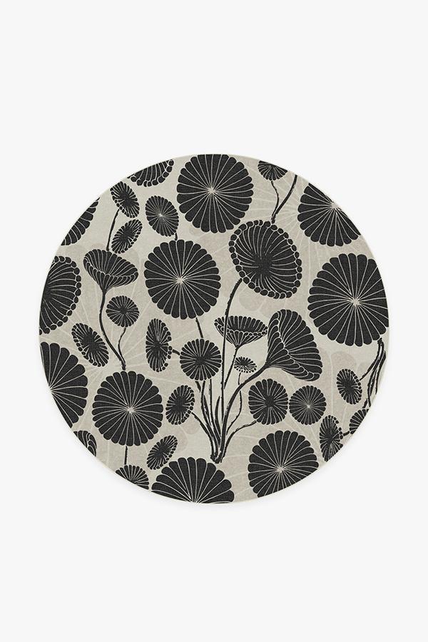 Cynthia Rowley Pompom Black & White Rug 6' Round | Stain-Resistant