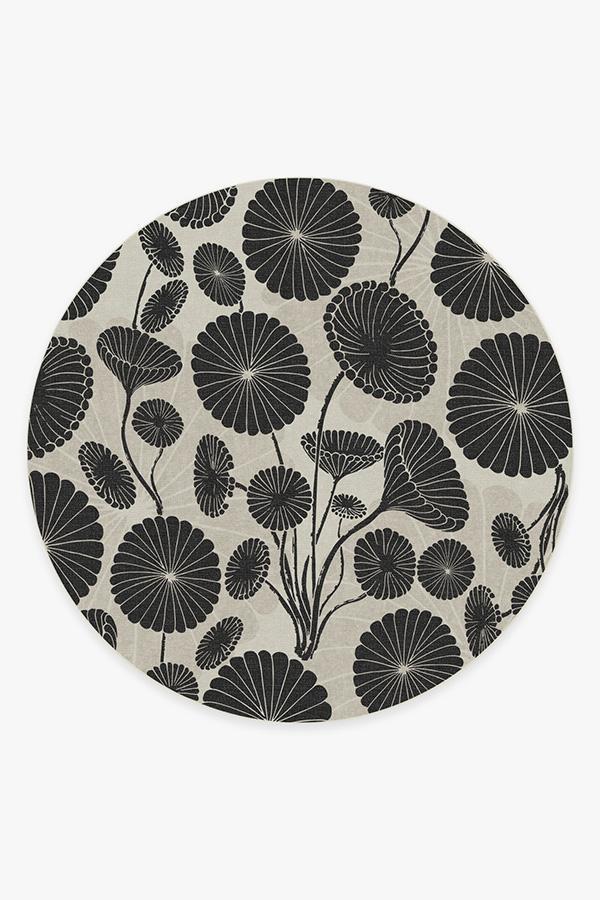 Cynthia Rowley Pompom Black & White Rug 8' Round | Stain-Resistant