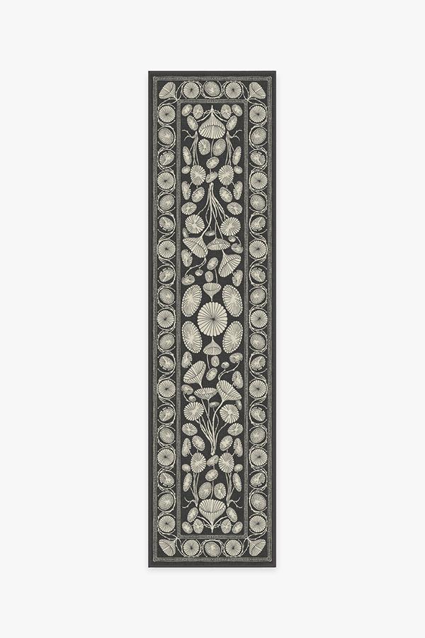 Cynthia Rowley Suzani Black Rug 2.5'x10' | Stain-Resistant